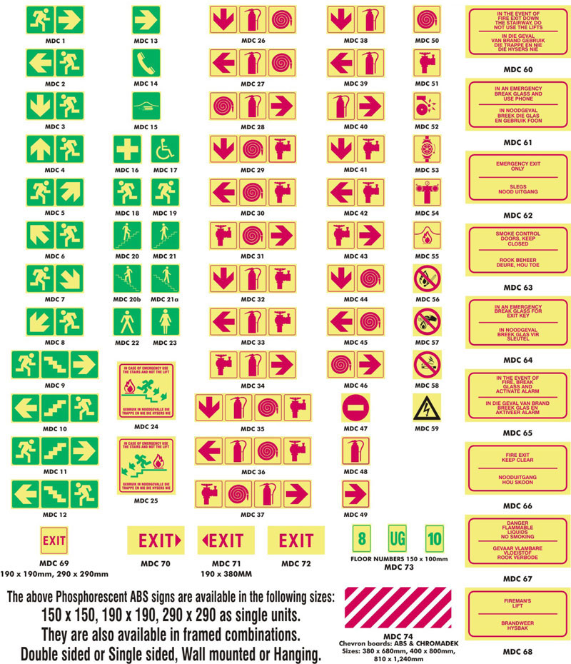 Cape Fire SA, Cape Town Fire Equipment and Services Energency Signage